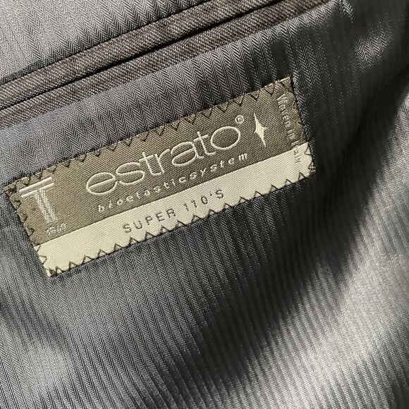 Jack Victor Elite Striped Wool Blazer Blue Two Button Men's Size 44R - Picture 10 of 14